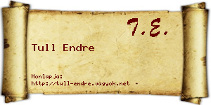 Tull Endre névjegykártya
